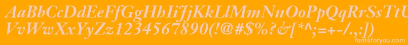 JansonSsiBoldItalic-Schriftart – Rosa Schriften auf orangefarbenem Hintergrund