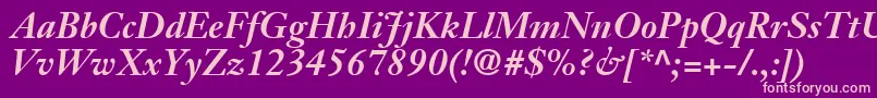 More about JansonSsiBoldItalic Font JansonSsiBoldItalic Font – Pink Fonts on Purple Background