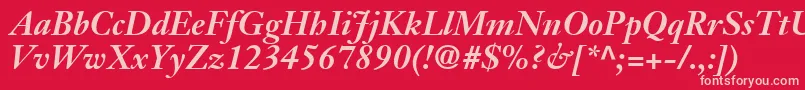 JansonSsiBoldItalic Font – Pink Fonts on Red Background