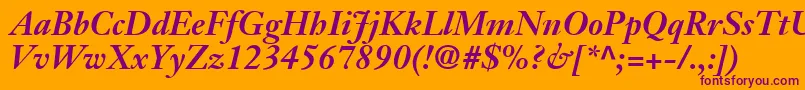 JansonSsiBoldItalic Font – Purple Fonts on Orange Background