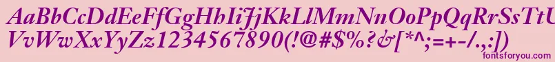 JansonSsiBoldItalic Font – Purple Fonts on Pink Background