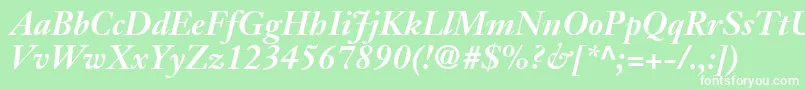 JansonSsiBoldItalic-Schriftart – Weiße Schriften auf grünem Hintergrund