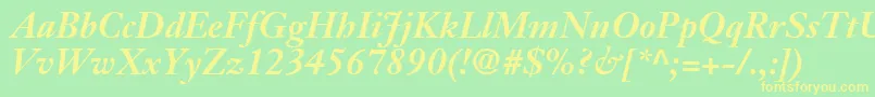 JansonSsiBoldItalic Font – Yellow Fonts on Green Background