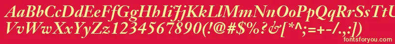 JansonSsiBoldItalic Font – Yellow Fonts on Red Background