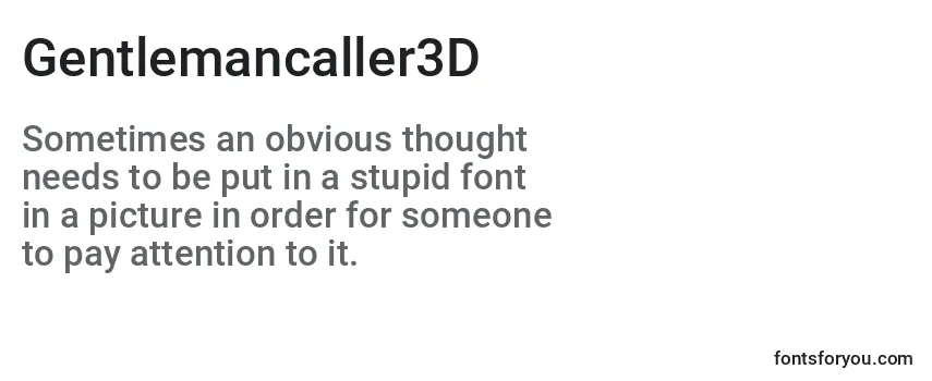 Gentlemancaller3D Font