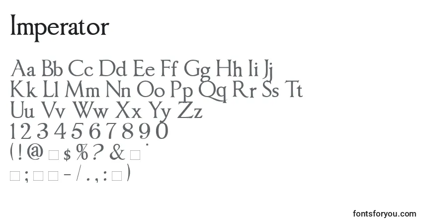 Schriftart Imperator – Alphabet, Zahlen, spezielle Symbole