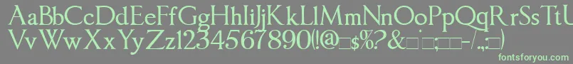 Imperator Font – Green Fonts on Gray Background