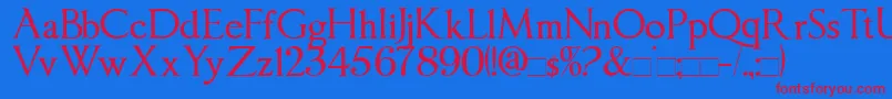 Imperator Font – Red Fonts on Blue Background