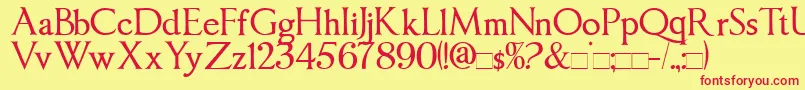 Imperator Font – Red Fonts on Yellow Background