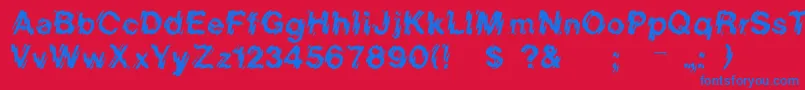 Northdowntown Font – Blue Fonts on Red Background