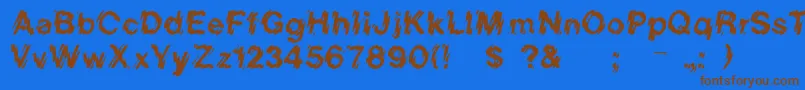 Northdowntown Font – Brown Fonts on Blue Background