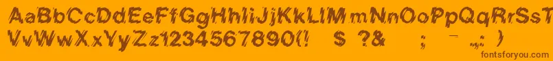 Weitere Informationen zur Northdowntown-Schriftart Northdowntown-Schriftart – Braune Schriften auf orangefarbenem Hintergrund