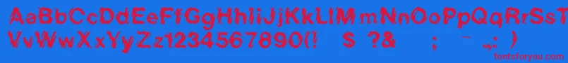 Northdowntown Font – Red Fonts on Blue Background