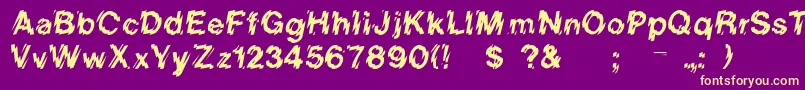 Northdowntown Font – Yellow Fonts on Purple Background