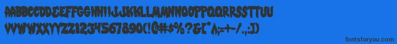 MysticSinglerCondensed Font – Black Fonts on Blue Background