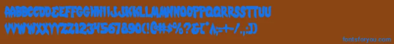 MysticSinglerCondensed Font – Blue Fonts on Brown Background