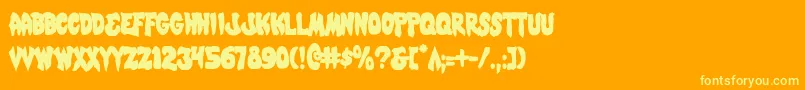 MysticSinglerCondensed Font – Yellow Fonts on Orange Background