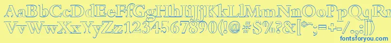 BambergoutlineBold Font – Blue Fonts on Yellow Background