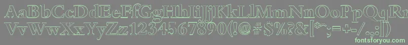 BambergoutlineBold Font – Green Fonts on Gray Background