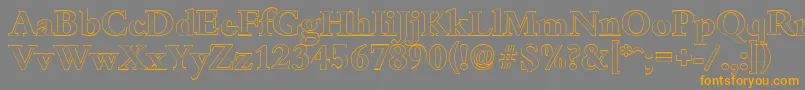 BambergoutlineBold-Schriftart – Orangefarbene Schriften auf grauem Hintergrund