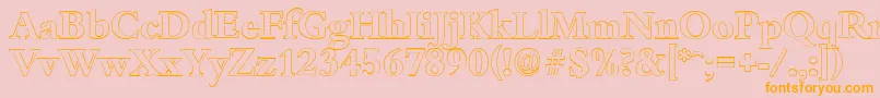 BambergoutlineBold-Schriftart – Orangefarbene Schriften auf rosa Hintergrund