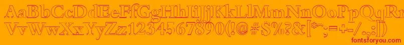 BambergoutlineBold Font – Red Fonts on Orange Background