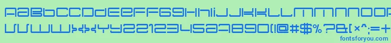 Шрифт Necplus – синие шрифты на зелёном фоне