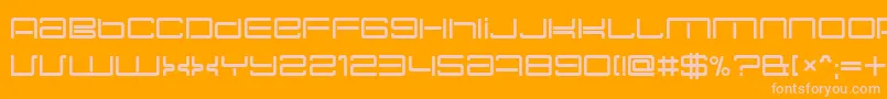 Necplus-Schriftart – Rosa Schriften auf orangefarbenem Hintergrund