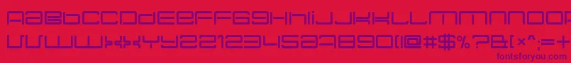Necplus-Schriftart – Violette Schriften auf rotem Hintergrund