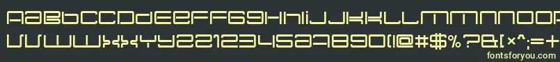 フォントNecplus – 黒い背景に黄色の文字