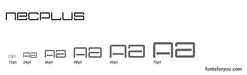 Necplus Font Sizes