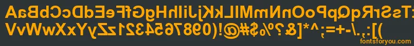 フォントPrmirror – 黒い背景にオレンジの文字