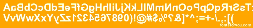 フォントPrmirror – オレンジの背景に白い文字