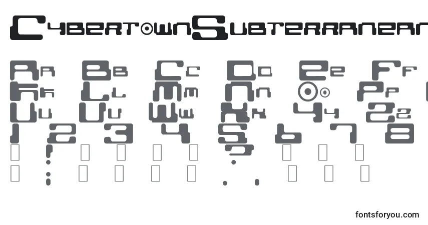 CybertownSubterranean Font – alphabet, numbers, special characters