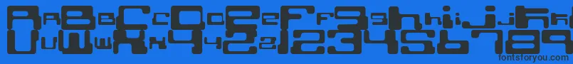 CybertownSubterranean-Schriftart – Schwarze Schriften auf blauem Hintergrund
