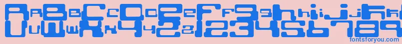 CybertownSubterranean Font – Blue Fonts on Pink Background