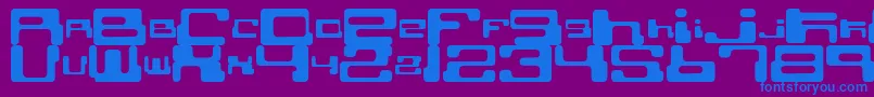 CybertownSubterranean Font – Blue Fonts on Purple Background