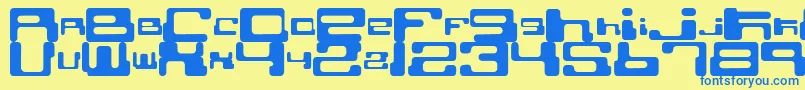 CybertownSubterranean Font – Blue Fonts on Yellow Background
