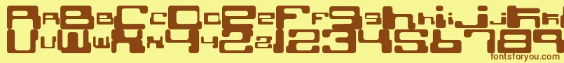 CybertownSubterranean Font – Brown Fonts on Yellow Background