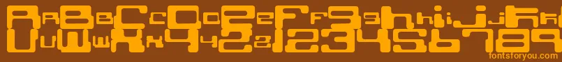CybertownSubterranean Font – Orange Fonts on Brown Background