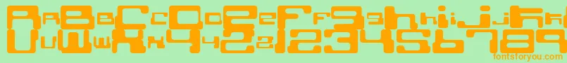 CybertownSubterranean Font – Orange Fonts on Green Background