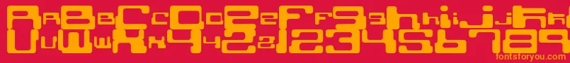 CybertownSubterranean Font – Orange Fonts on Red Background