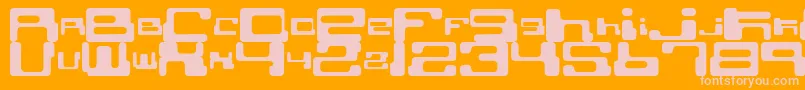 CybertownSubterranean Font – Pink Fonts on Orange Background