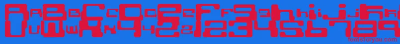 CybertownSubterranean Font – Red Fonts on Blue Background