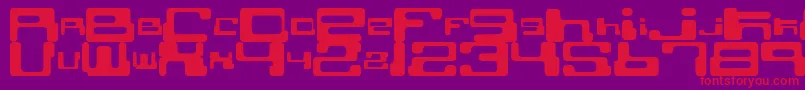 CybertownSubterranean Font – Red Fonts on Purple Background