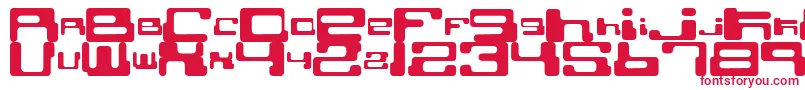 CybertownSubterranean Font – Red Fonts on White Background