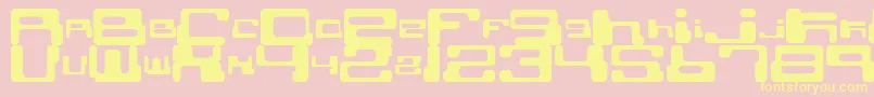 CybertownSubterranean Font – Yellow Fonts on Pink Background