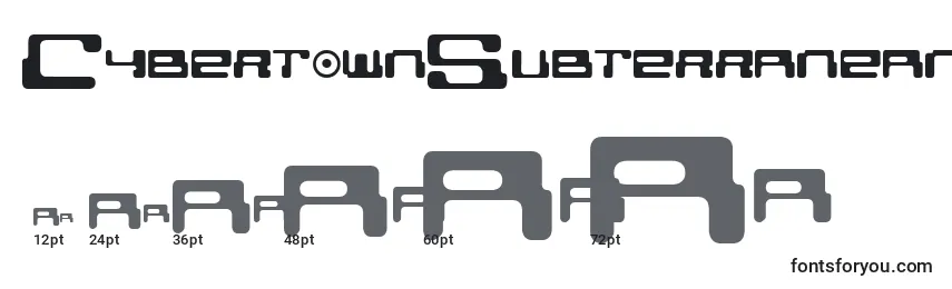 Размеры шрифта CybertownSubterranean
