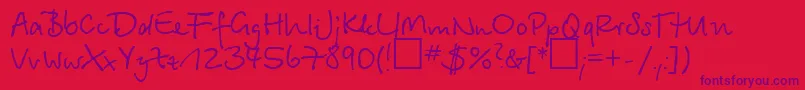 Betinscr Font – Purple Fonts on Red Background