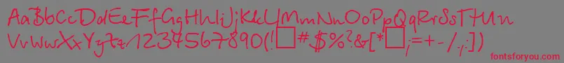 Betinscr Font – Red Fonts on Gray Background